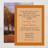 Mooie huwelijksuitnodigingen voor kunst, Autumn La Kaart (Voorkant / Achterkant)