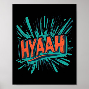 Mooie Hyaah-kostuums voor karate-man en -vrouw Poster