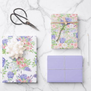 Mooie Hydangeas, Sering en Rozen Inpakpapier Vel