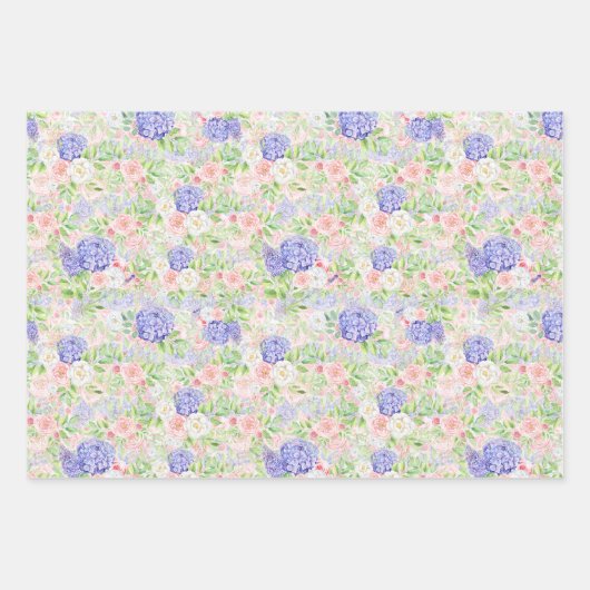 Mooie Hydangeas, Seringen en Rozen Inpakpapier Vel (Voorkant 2)