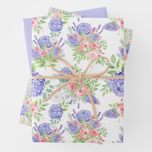 Mooie Hydangeas, Seringen en Rozen Inpakpapier Vel (In situ)