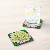 Mooie Hydrangea Bloem Kunst Onderzetter Set (Rechterzijde)