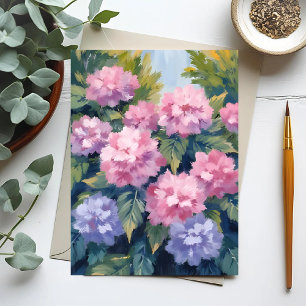 Mooie Hydrangea Bloesems   Bloemenschildering in w Briefkaart