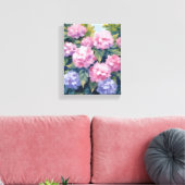 Mooie Hydrangea Bloesems | Bloemenschildering in W Canvas Afdruk (Insitu (Woonkamer))