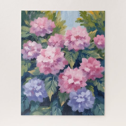 Mooie Hydrangea Bloesems | Bloemenschildering in w Legpuzzel (Verticaal)