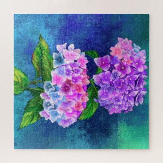 Mooie Hydrangea Flowers - Migned Painting Art Legpuzzel (Horizontaal)