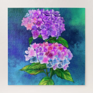 Mooie Hydrangea Flowers - Migned Painting Art Legpuzzel