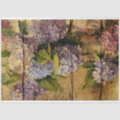 Mooie hydrangeas gekleurd op bijtend hout tissuepapier (Voorkant)