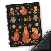 Mooie Hygge Scandinavische Folk Art Custom Name Notitieboek