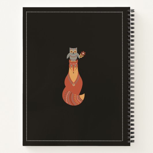 Mooie Hygge Scandinavische Folk Art Custom Name Notitieboek (Achterkant)