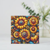 Mooie hyperrealistische zonnebloem Art Blank Kaart (Staand voorkant)