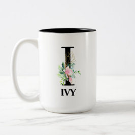 Mooie I Monogram initiaal Tweekleurige Koffiemok