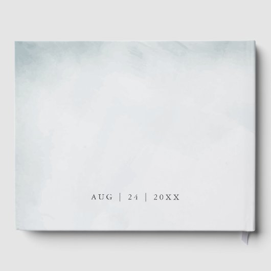 Mooie Ice Blue Lila en White Rose Gastenboek (Achterkant)