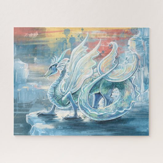 Mooie Ice Dragon Art Legpuzzel (Horizontaal)