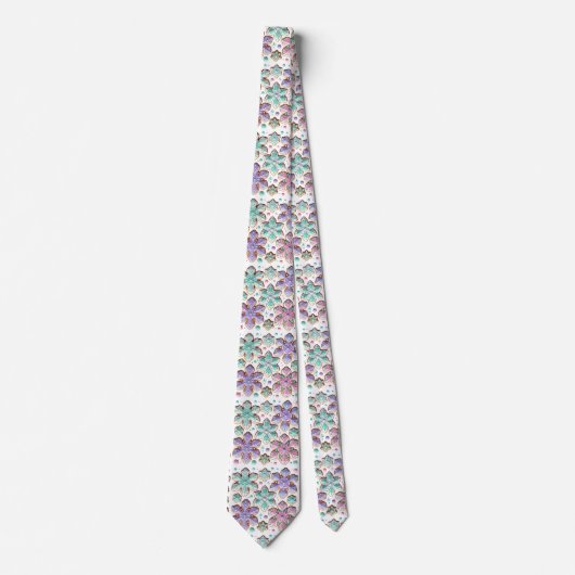 Mooie Iced Snowflakes Turquoise Paarse Roze Stropdas (Voorkant)