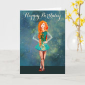 Mooie Ierse danser Harde Schop Dance Birthday Kaart (Gele Bloem)