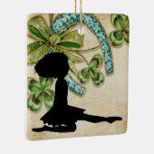 Mooie Ierse danser, Shamrock en Hoefijzer Keramisch Ornament (Rechts)
