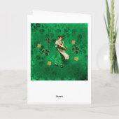 Mooie Ierse Groene & Gouden BloemenKlavers Lassie Kaart (Achterkant)
