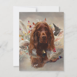 Mooie Ierse rode setter Briefkaart