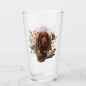 Mooie Ierse rode setter Glas (Achterkant)