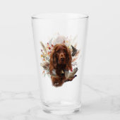 Mooie Ierse rode setter Glas (Voorkant)