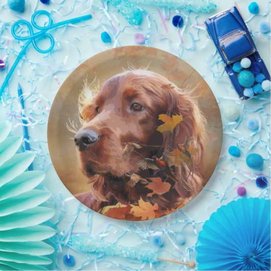 Mooie Ierse rode setter Papieren Bordje (Feest)