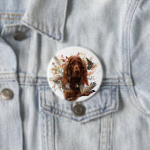 Mooie Ierse rode setter Ronde Button 7,6 Cm (In situ)