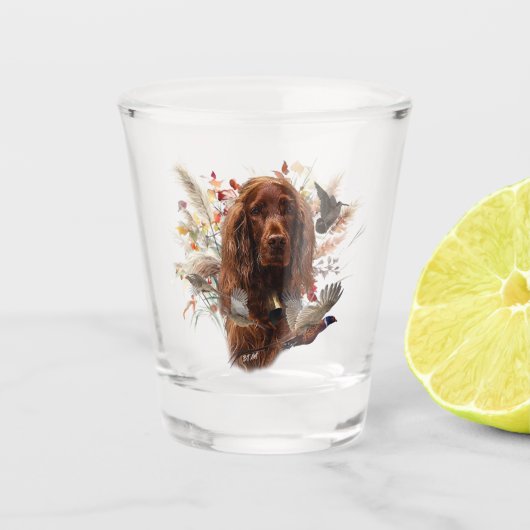 Mooie Ierse rode setter Shot Glas (Voorkant)