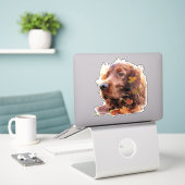 Mooie Ierse rode setter Sticker (Laptop op bureau)