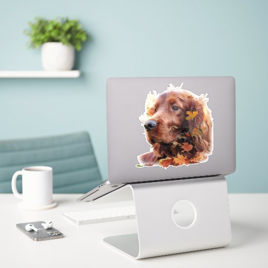 Mooie Ierse rode setter Sticker (Laptop op bureau)