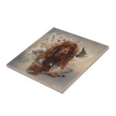 Mooie Ierse rode setter Tegeltje (Zijkant)