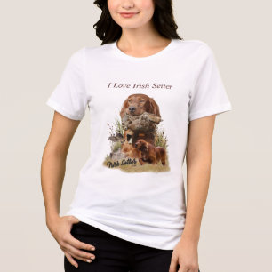 Mooie Ierse rode setter Tri-Blend Shirt
