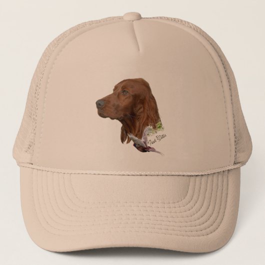 Mooie Ierse rode setter Trucker Pet (Voorkant)