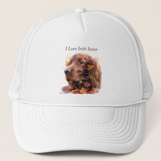 Mooie Ierse rode setter Trucker Pet (Voorkant)