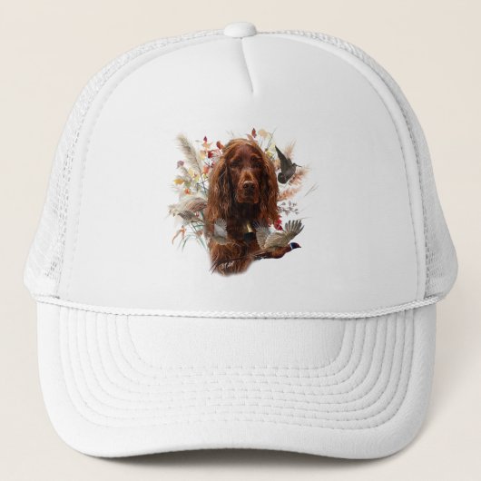 Mooie Ierse rode setter Trucker Pet (Voorkant)