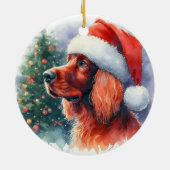 Mooie Ierse setter hond kerst Keramisch Ornament (Achterkant)