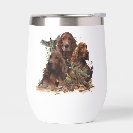 Mooie Ierse Setter met fazant , Art (Links)