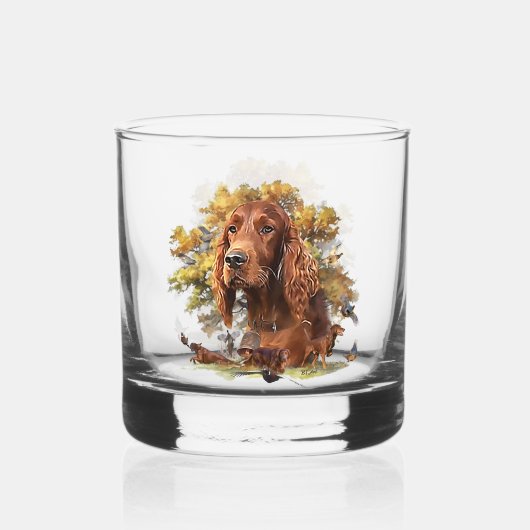 Mooie Ierse Setters Art Whisky Glas (Achterkant)