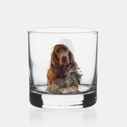 Mooie Ierse Setters Art Whisky Glas (Voorkant)