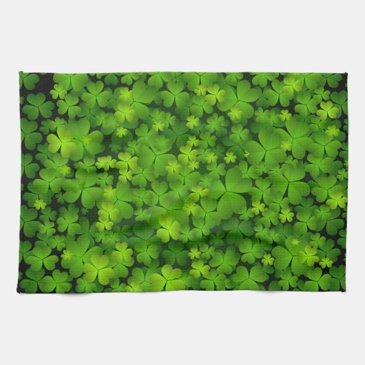 Mooie Ierse Shamrocks Theedoek (Horizontaal)