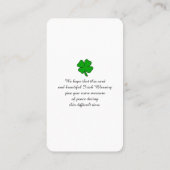Mooie Ierse zegen Memorial Prayer Kaart Visitekaartje (Achterkant)