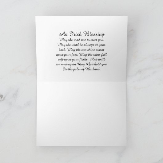 Mooie Ierse zegening Dank u Kaart (Binnen)