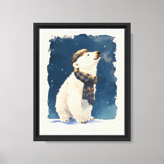 Mooie Ijsbeer Canvas Dieren Kinderkamer Muurkunst Afdruk