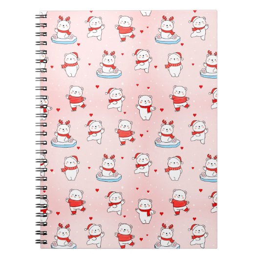 Mooie IJsbeer Kerst Notebook Notitieboek (Voorkant)