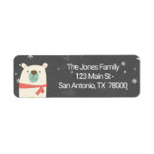 Mooie IJsbeer Kerst Retouradres Sticker (Voorkant)