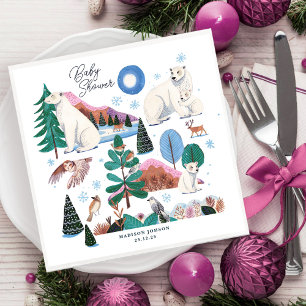 Mooie Ijsbeer Winter Baby Shower Servet