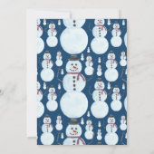 Mooie Ijsblauwe Sneeuwman Aquarel Patroon Kaart (Achterkant)