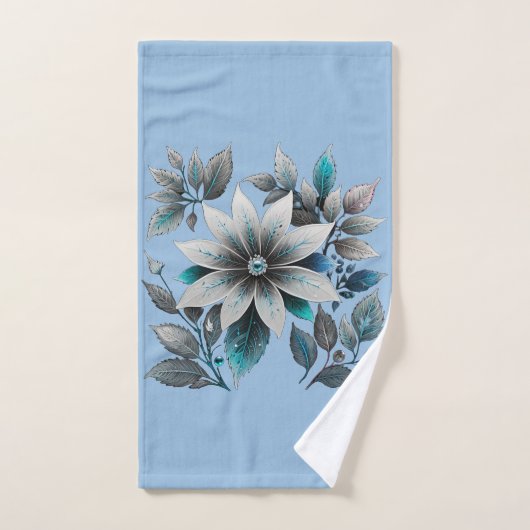 Mooie ijsbloemen en bladeren handdoek (Handdoek)
