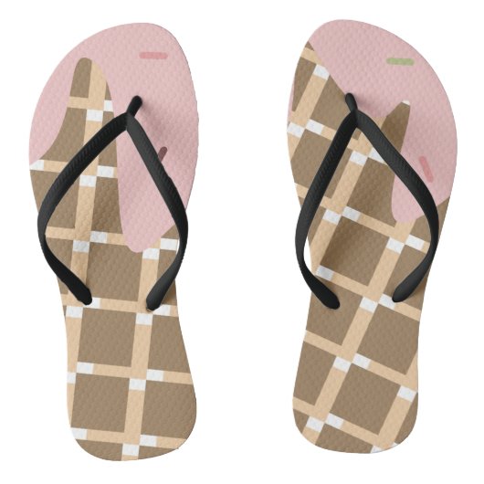 Mooie Ijsje Kegel en Druppelende Spikkels Patroon Teenslippers (Voetbed)