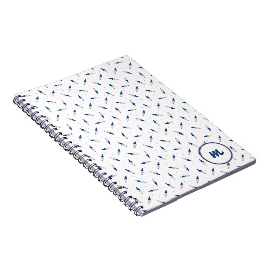 Mooie Ijsje Motief Persoonlijke Monogram Notitieboek (Rechterzijde)